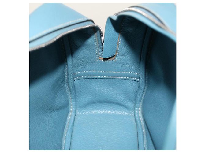Hermès HERMES Purum 20 Handtasche Leder Hellblau Auth 49423SAM - Ansicht 20