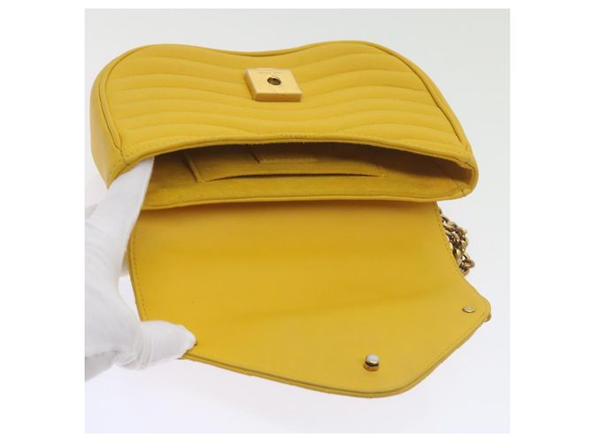 LOUIS VUITTON Borsa a Spalla New Wave Chain PM Pelle Gialla LV Auth 60852SAV Giallo - vista 23