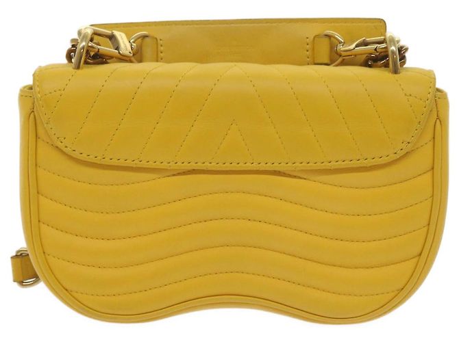 LOUIS VUITTON Borsa a Spalla New Wave Chain PM Pelle Gialla LV Auth 60852SAV Giallo - vista 3