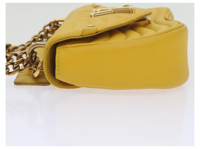 LOUIS VUITTON Borsa a Spalla New Wave Chain PM Pelle Gialla LV Auth 60852SAV Giallo - vista 4