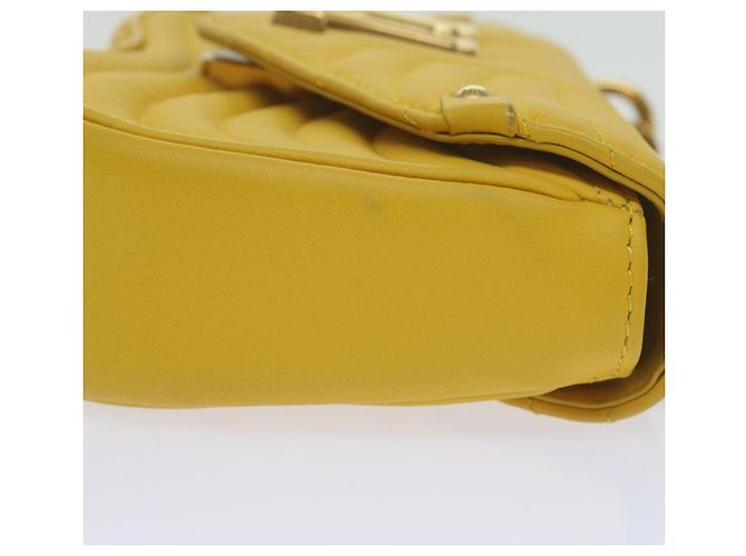 LOUIS VUITTON Borsa a Spalla New Wave Chain PM Pelle Gialla LV Auth 60852SAV Giallo - vista 6