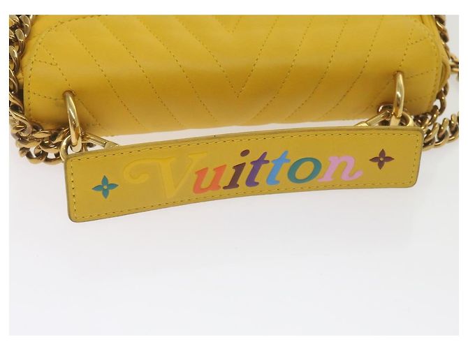 LOUIS VUITTON Borsa a Spalla New Wave Chain PM Pelle Gialla LV Auth 60852SAV Giallo - vista 8
