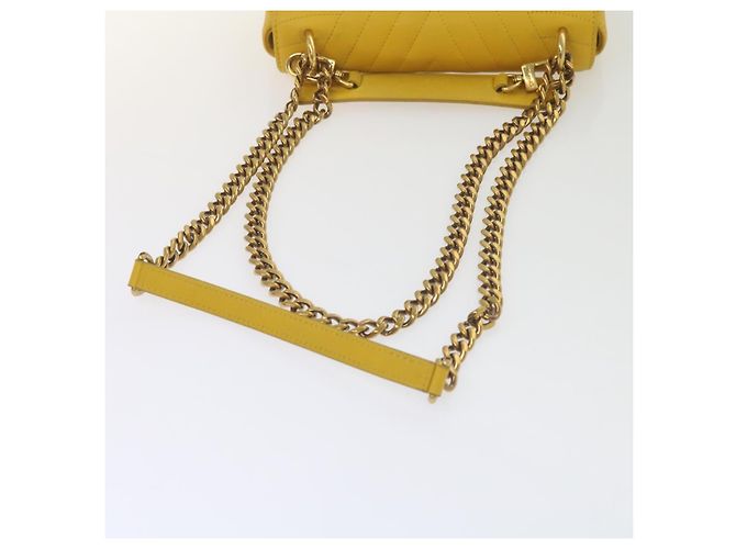 LOUIS VUITTON Borsa a Spalla New Wave Chain PM Pelle Gialla LV Auth 60852SAV Giallo - vista 9