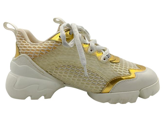 Sneakers D Connect Christian Dior Bianche / Oro Bianco - vista 2