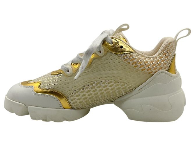 Sneakers D Connect Christian Dior Bianche / Oro Bianco - vista 3