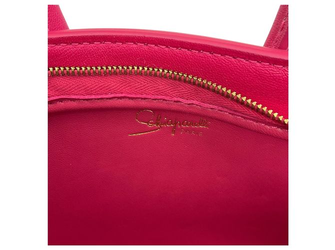 Bolsa de leque de couro rosa choque Schiaparelli - vista 7