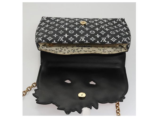 LOUIS VUITTON Catgram Borsa a Spalla Cat Pochette Nera M52935 LV Auth 101677SAM Nero - vista 22