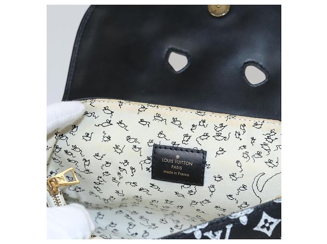 LOUIS VUITTON Catgram Borsa a Spalla Cat Pochette Nera M52935 LV Auth 101677SAM Nero - vista 27