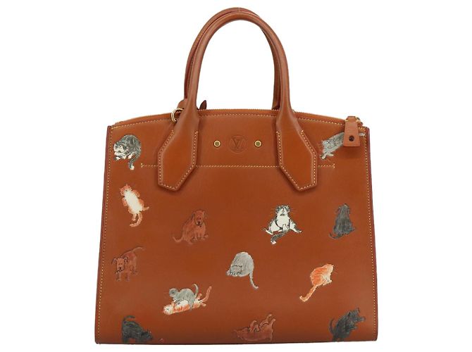 LOUIS VUITTON Borsa Catgram City Steamer MM in pelle 2 in 1 marrone M52969 Auth 104191SM - vista 2