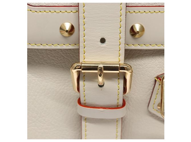 LOUIS VUITTON Borsa a Mano Suhari Extravagan in Pelle Bianca M91803 LV Auth 115974SM Bianco - vista 16