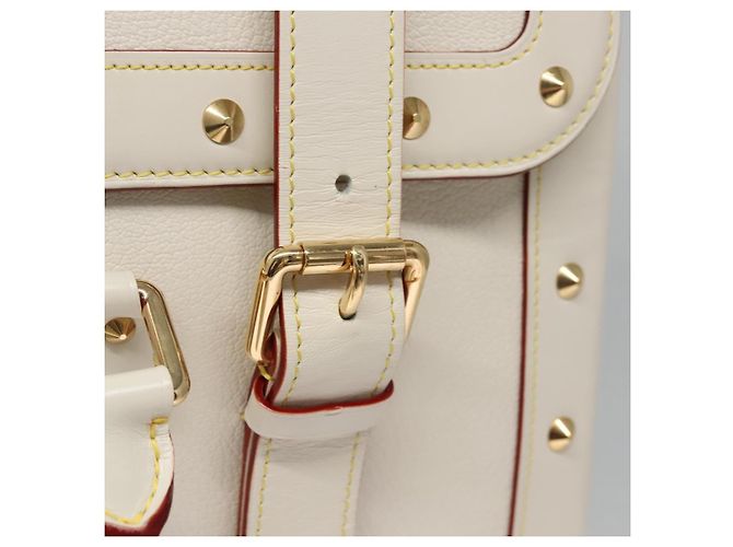 LOUIS VUITTON Borsa a Mano Suhari Extravagan in Pelle Bianca M91803 LV Auth 115974SM Bianco - vista 17