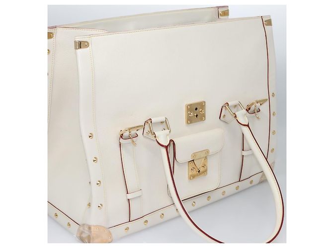 LOUIS VUITTON Borsa a Mano Suhari Extravagan in Pelle Bianca M91803 LV Auth 115974SM Bianco - vista 19