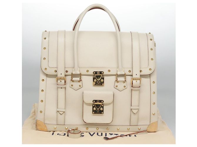 LOUIS VUITTON Borsa a Mano Suhari Extravagan in Pelle Bianca M91803 LV Auth 115974SM Bianco - vista 32