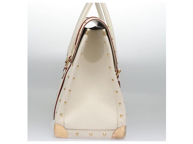 LOUIS VUITTON Borsa a Mano Suhari Extravagan in Pelle Bianca M91803 LV Auth 115974SM Bianco - vista 5