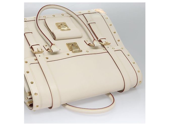 LOUIS VUITTON Borsa a Mano Suhari Extravagan in Pelle Bianca M91803 LV Auth 115974SM Bianco - vista 6