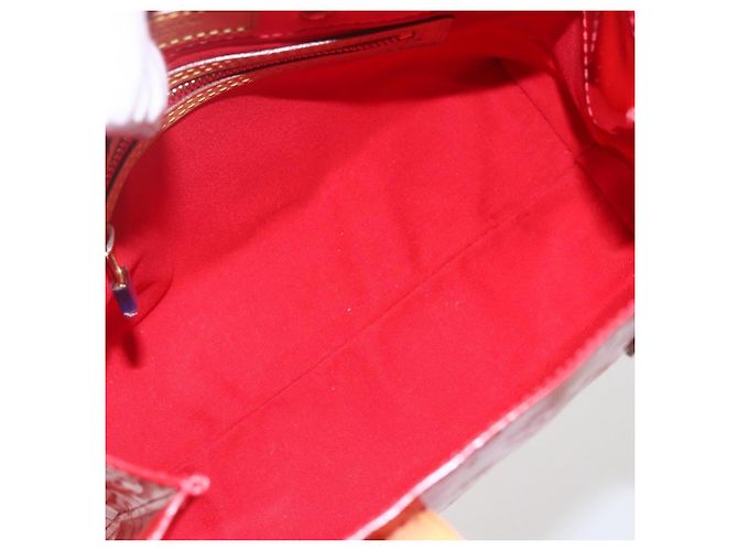 LOUIS VUITTON Borsa Reade PM Monogram Vernis Pomme D'amour M91990 LV Auth ki6412 Rosso - vista 16