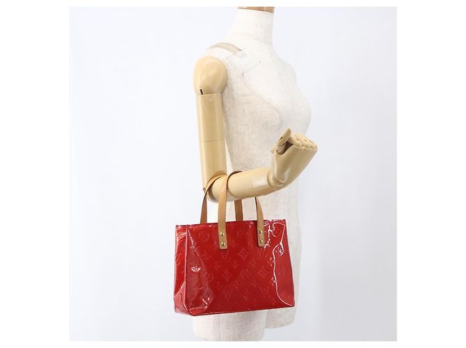 LOUIS VUITTON Borsa Reade PM Monogram Vernis Pomme D'amour M91990 LV Auth ki6412 Rosso - vista 21