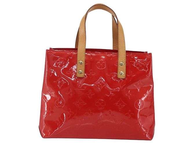 LOUIS VUITTON Borsa Reade PM Monogram Vernis Pomme D'amour M91990 LV Auth ki6412 Rosso - vista 3