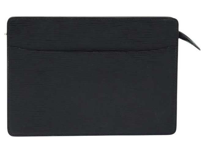 LOUIS VUITTON Pochette Uomo Epi Borsa Clutch Nera M52522 LV Auth ka2502 Nero - vista 13
