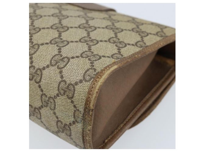 GUCCI GG Supreme Web Sherry Line Clutch Bag PVC Beige Oro 89 01 030 Auth 170838 D'oro - vista 10