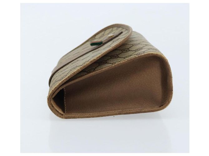 GUCCI GG Supreme Web Sherry Line Clutch Bag PVC Beige Oro 89 01 030 Auth 170838 D'oro - vista 5