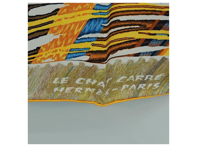 Hermès HERMES Sciarpa Carré 90 "LE CHAT CARRE" Sete Beige Auth 172015SAM - vista 11