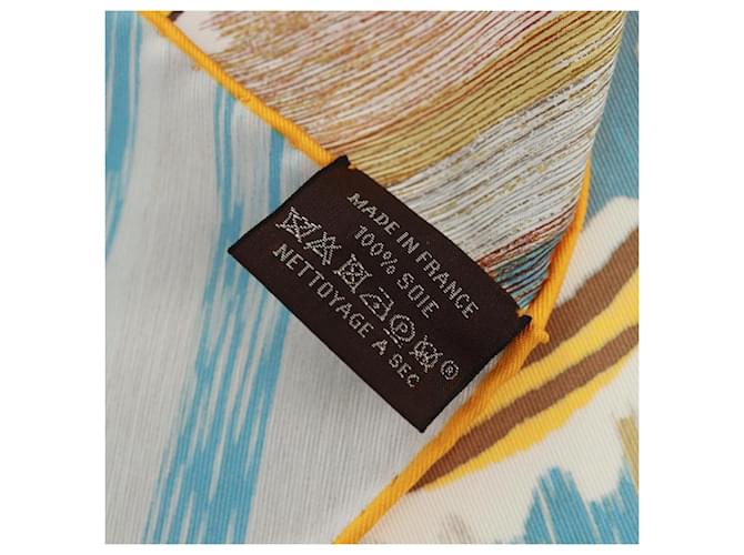 Hermès HERMES Sciarpa Carré 90 "LE CHAT CARRE" Sete Beige Auth 172015SAM - vista 14
