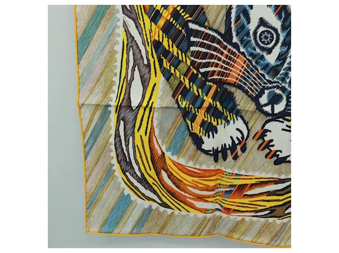 Hermès HERMES Sciarpa Carré 90 "LE CHAT CARRE" Sete Beige Auth 172015SAM - vista 8