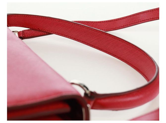 Borsa a mano in pelle Gancini Salvatore Ferragamo 2 in 1 Rosa Argento Auth 171936V - vista 14