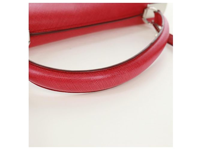 Borsa a mano in pelle Gancini Salvatore Ferragamo 2 in 1 Rosa Argento Auth 171936V - vista 7