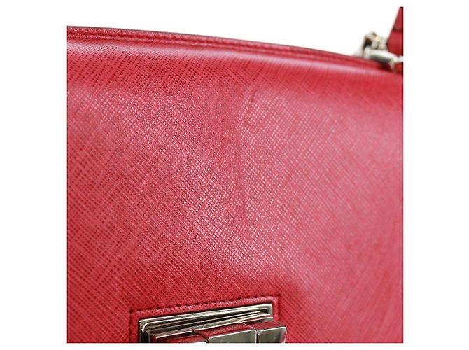 Borsa a mano in pelle Gancini Salvatore Ferragamo 2 in 1 Rosa Argento Auth 171936V - vista 9