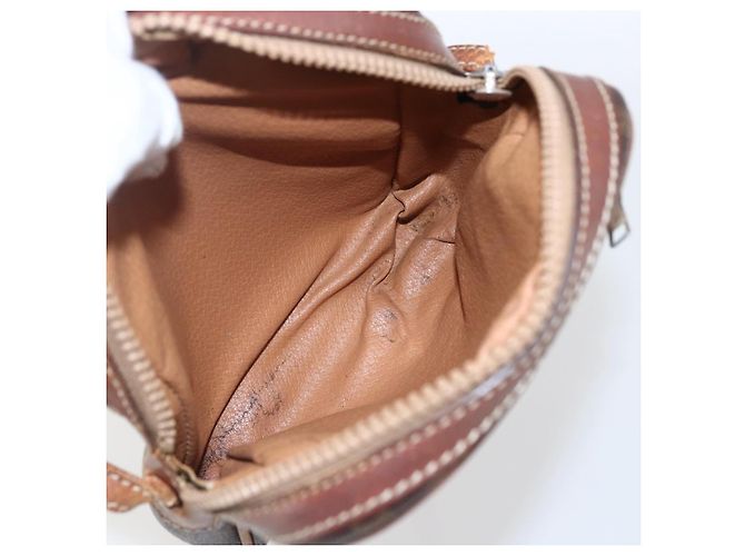 Céline Borsa a Spalla in Tela Macadam CELINE in Pelle PVC Marrone Oro Auth ka2453 D'oro - vista 11