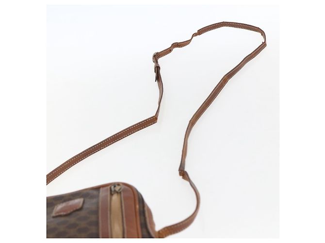 Céline Borsa a Spalla in Tela Macadam CELINE in Pelle PVC Marrone Oro Auth ka2453 D'oro - vista 14