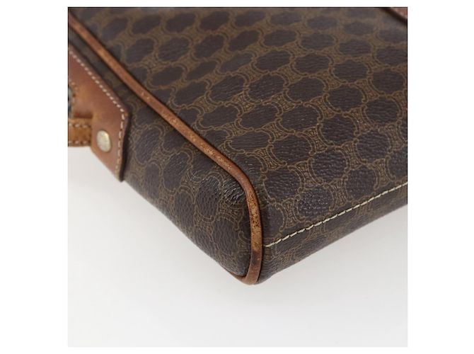 Céline Borsa a Spalla in Tela Macadam CELINE in Pelle PVC Marrone Oro Auth ka2453 D'oro - vista 16