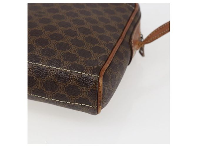 Céline Borsa a Spalla in Tela Macadam CELINE in Pelle PVC Marrone Oro Auth ka2453 D'oro - vista 17