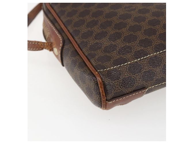 Céline Borsa a Spalla in Tela Macadam CELINE in Pelle PVC Marrone Oro Auth ka2453 D'oro - vista 18