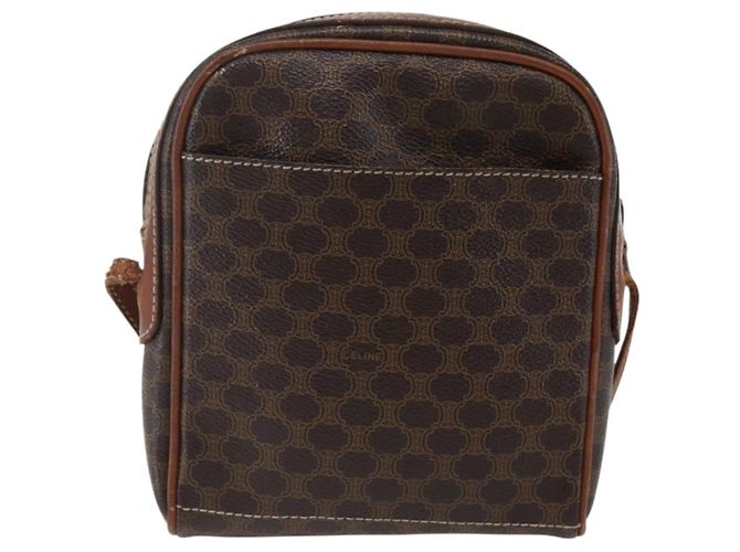 Céline Borsa a Spalla in Tela Macadam CELINE in Pelle PVC Marrone Oro Auth ka2453 D'oro - vista 2