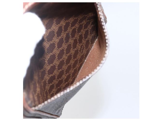 Céline Borsa a Spalla in Tela Macadam CELINE in Pelle PVC Marrone Oro Auth ka2453 D'oro - vista 23