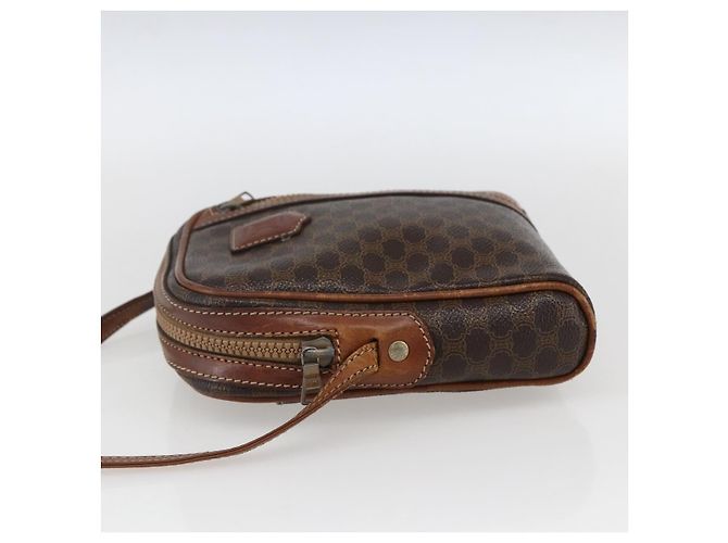 Céline Borsa a Spalla in Tela Macadam CELINE in Pelle PVC Marrone Oro Auth ka2453 D'oro - vista 3