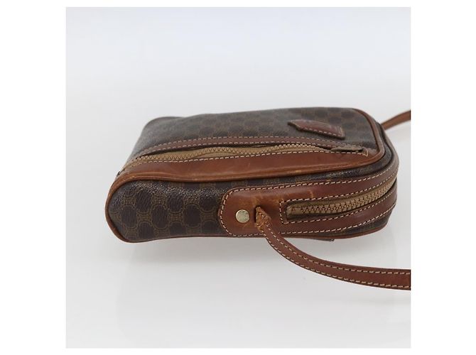 Céline Borsa a Spalla in Tela Macadam CELINE in Pelle PVC Marrone Oro Auth ka2453 D'oro - vista 4
