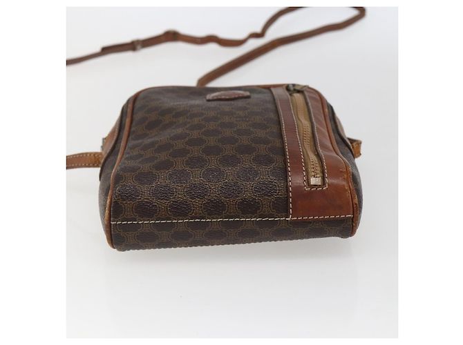 Céline Borsa a Spalla in Tela Macadam CELINE in Pelle PVC Marrone Oro Auth ka2453 D'oro - vista 5
