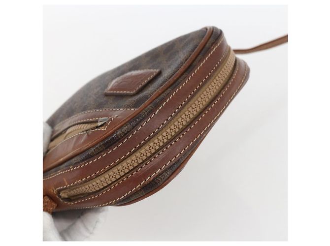 Céline Borsa a Spalla in Tela Macadam CELINE in Pelle PVC Marrone Oro Auth ka2453 D'oro - vista 6