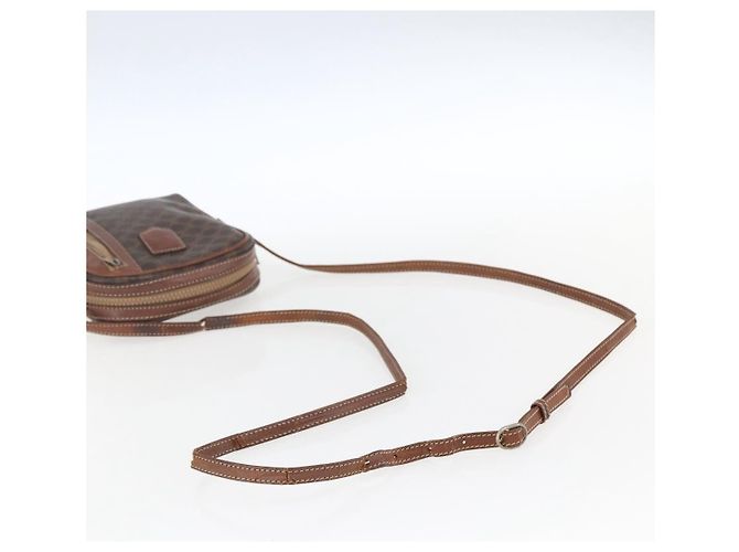 Céline Borsa a Spalla in Tela Macadam CELINE in Pelle PVC Marrone Oro Auth ka2453 D'oro - vista 7