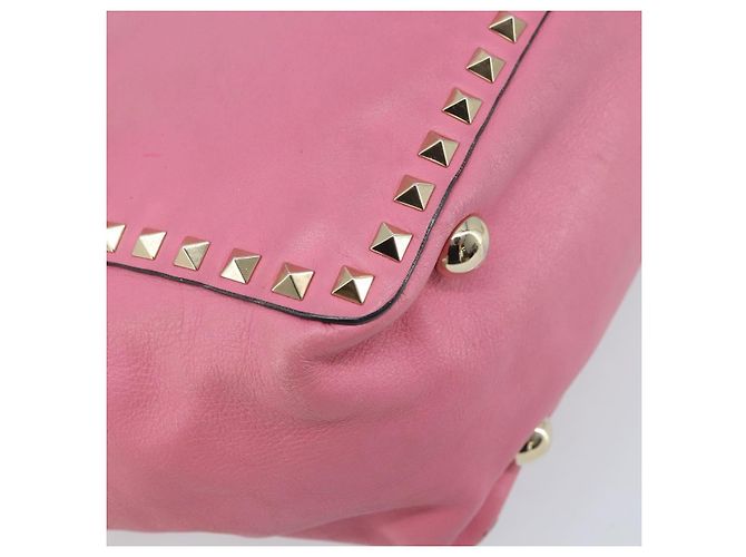 Borsa Tote Valentino Studs in pelle 2 in 1 rosa oro Auth BA10650 D'oro - vista 10
