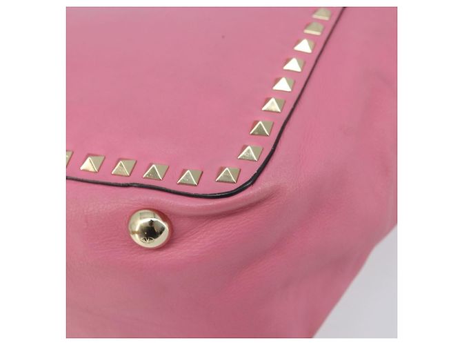Borsa Tote Valentino Studs in pelle 2 in 1 rosa oro Auth BA10650 D'oro - vista 17