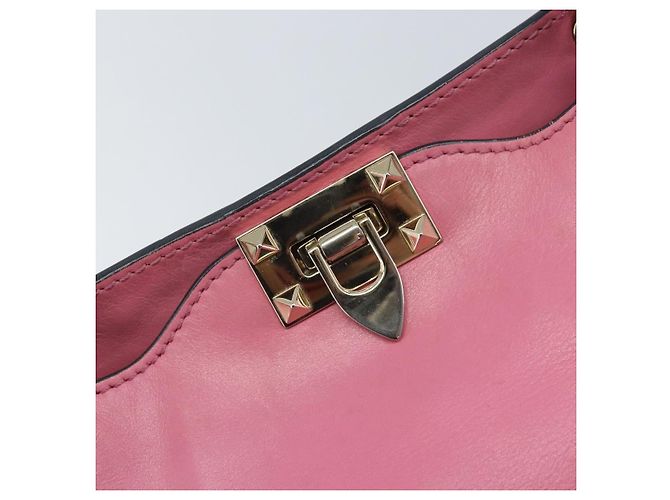 Borsa Tote Valentino Studs in pelle 2 in 1 rosa oro Auth BA10650 D'oro - vista 19
