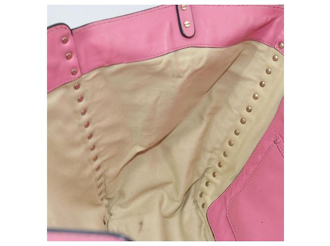 Borsa Tote Valentino Studs in pelle 2 in 1 rosa oro Auth BA10650 D'oro - vista 22