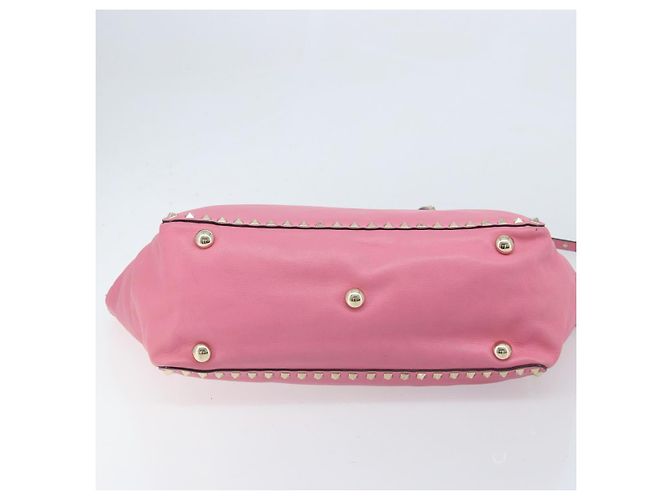 Borsa Tote Valentino Studs in pelle 2 in 1 rosa oro Auth BA10650 D'oro - vista 5