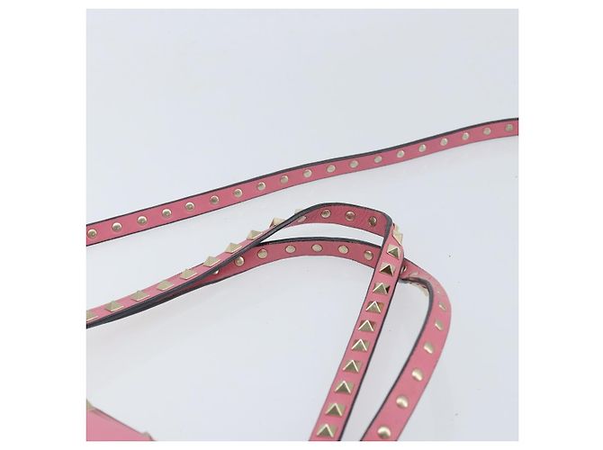 Borsa Tote Valentino Studs in pelle 2 in 1 rosa oro Auth BA10650 D'oro - vista 8