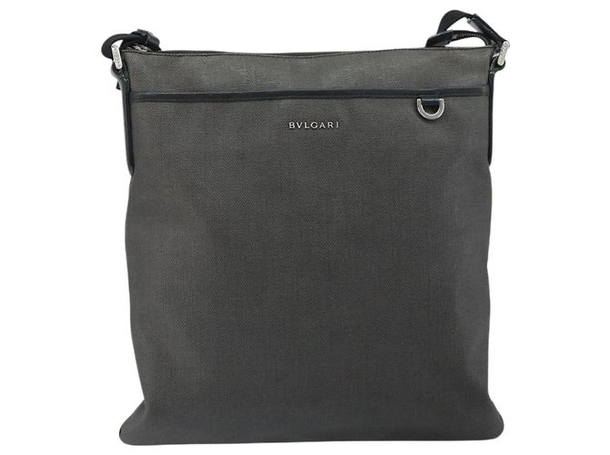 Bulgari BVLGARI Schultertasche aus PVC-Leder Grau Silber Authentisch 170273 Braun - Ansicht 13